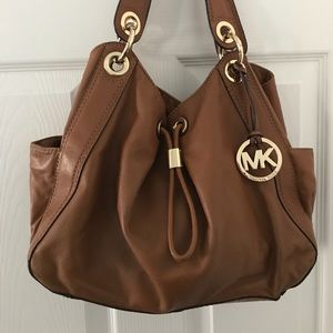 Michael Kors brown leather purse and wallet